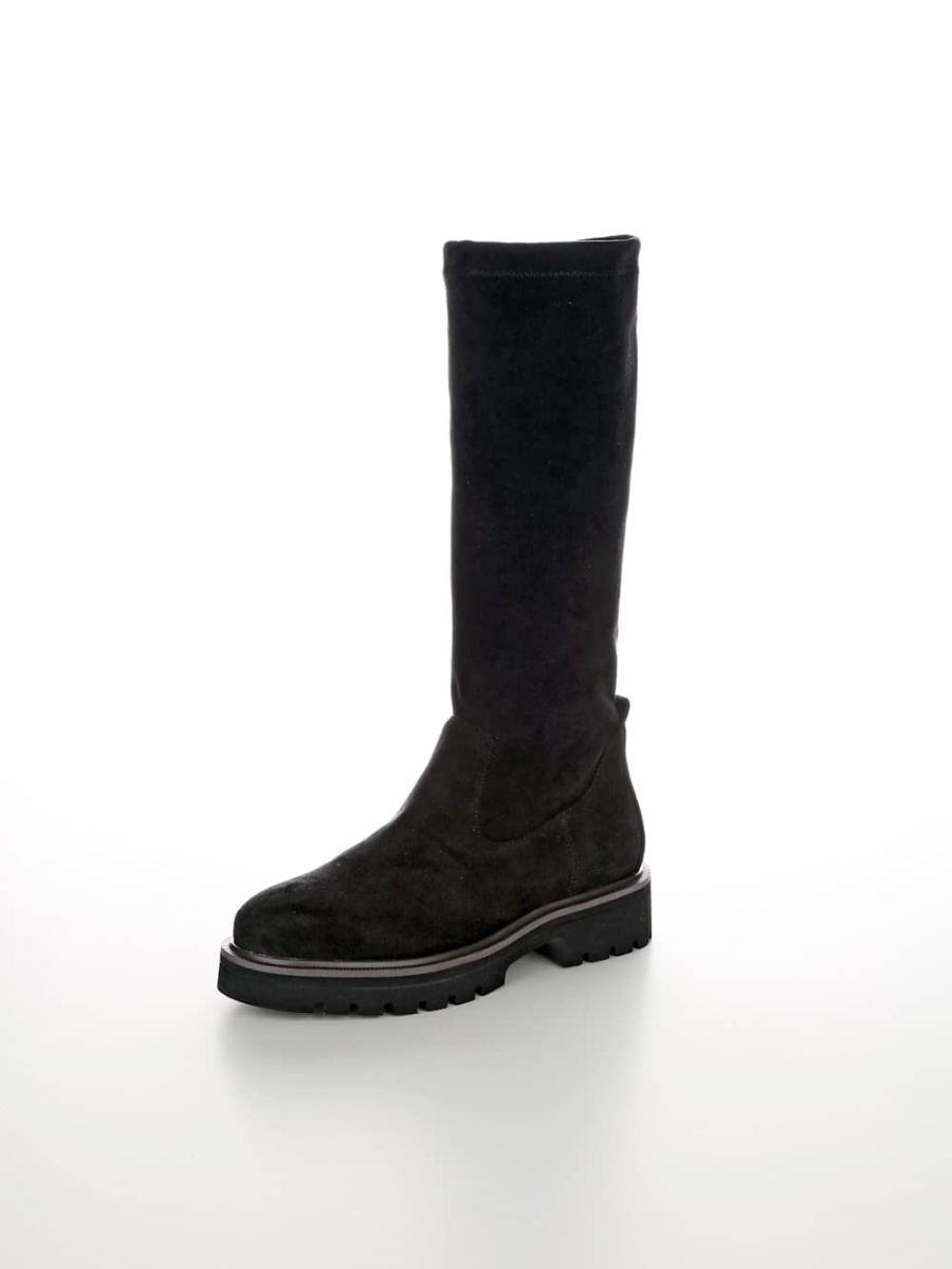 Vamos | Fur Damen Stiefel in Velouroptik - Schwarz