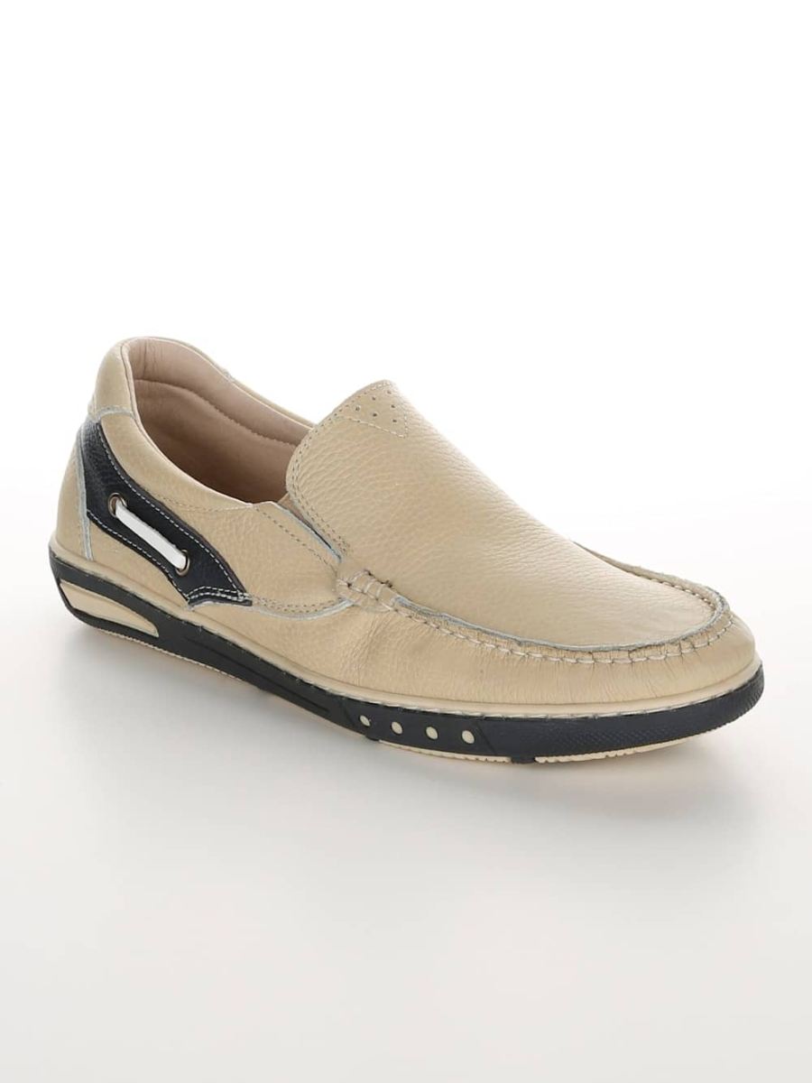 Vamos | Fur Herren Slipper im Bootsschuh Stil - Beige