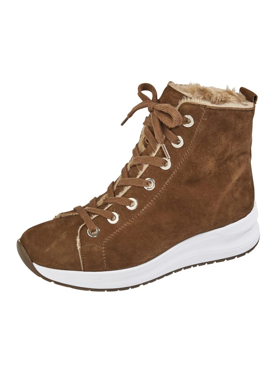 Vamos | Fur Damen Schnurstiefelette - Cognac