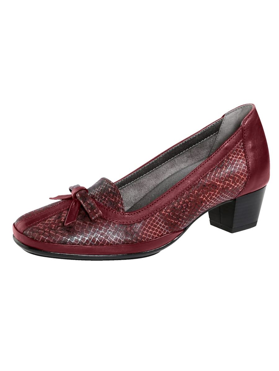 Vamos | Fur Damen Pumps aus superflexiblem Leder - Bordeaux