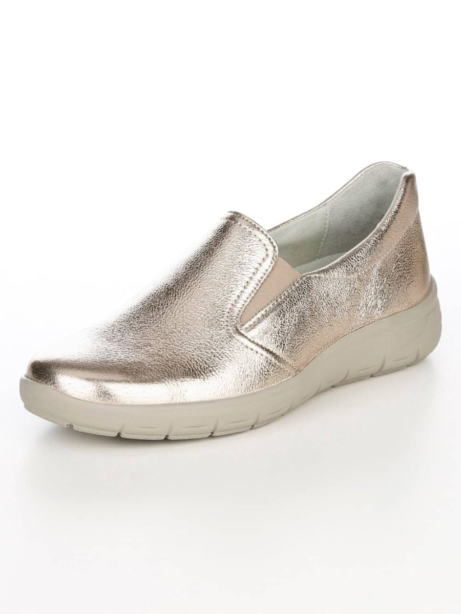 Vamos | Fur Damen Slipper mit Shock-Absorber - Goldfarben