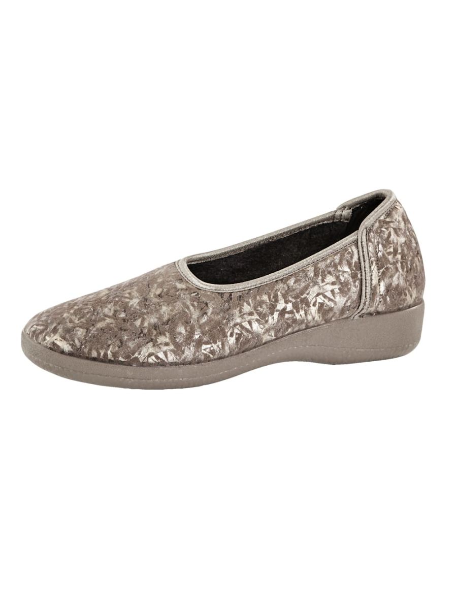 Vamos | Fur Damen Slipper - Taupe