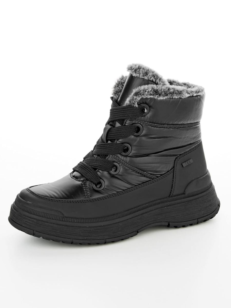 Vamos | Fur Damen Snowboot in Satinoptik - Schwarz