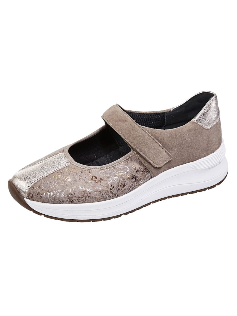 Vamos | Fur Damen Klettslipper mit Shock-Absorber - Taupe