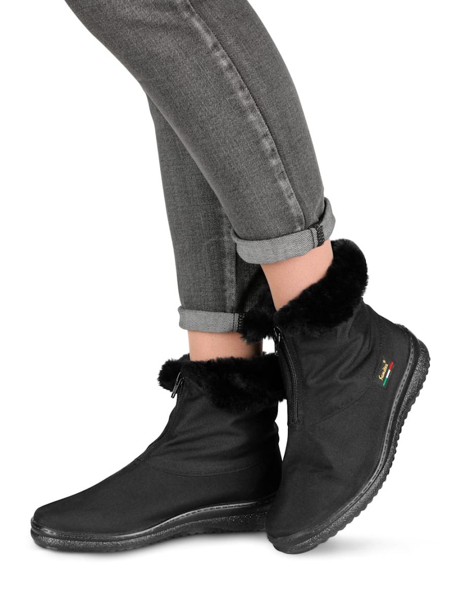 Vamos | Fur Damen Stiefelette mit Tex-Funktion - Schwarz