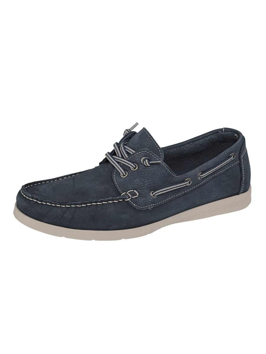 Vamos | Fur Herren Schnurschuh aus weichem Leder - Marineblau