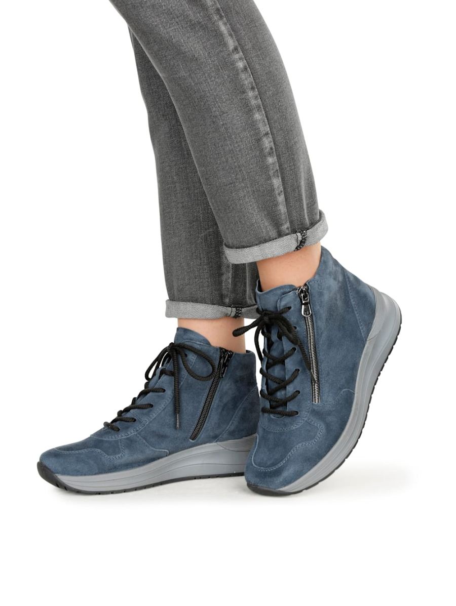 Vamos | Fur Damen Schnurstiefelette mit Shock-Absorber - Blau