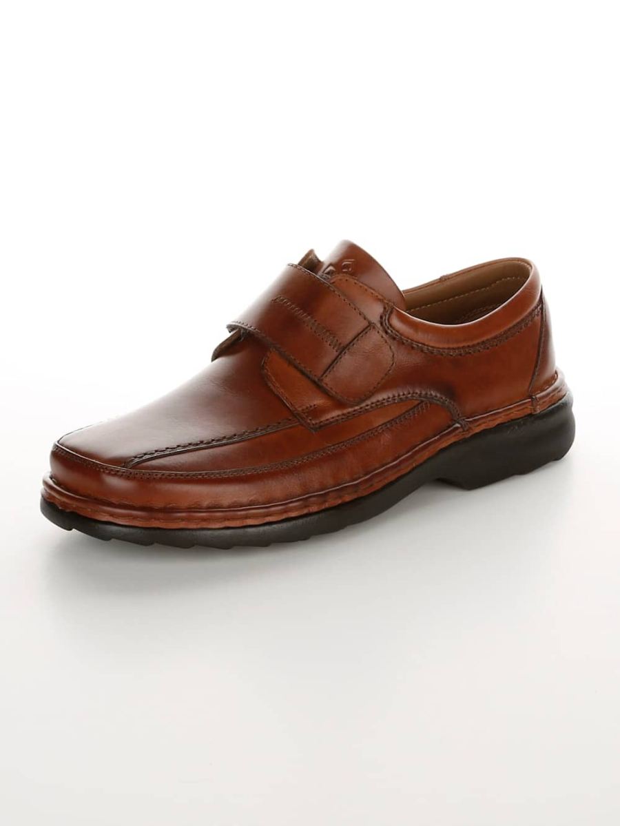 Vamos | Fur Herren Klettslipper in zeitloser Optik - Cognac