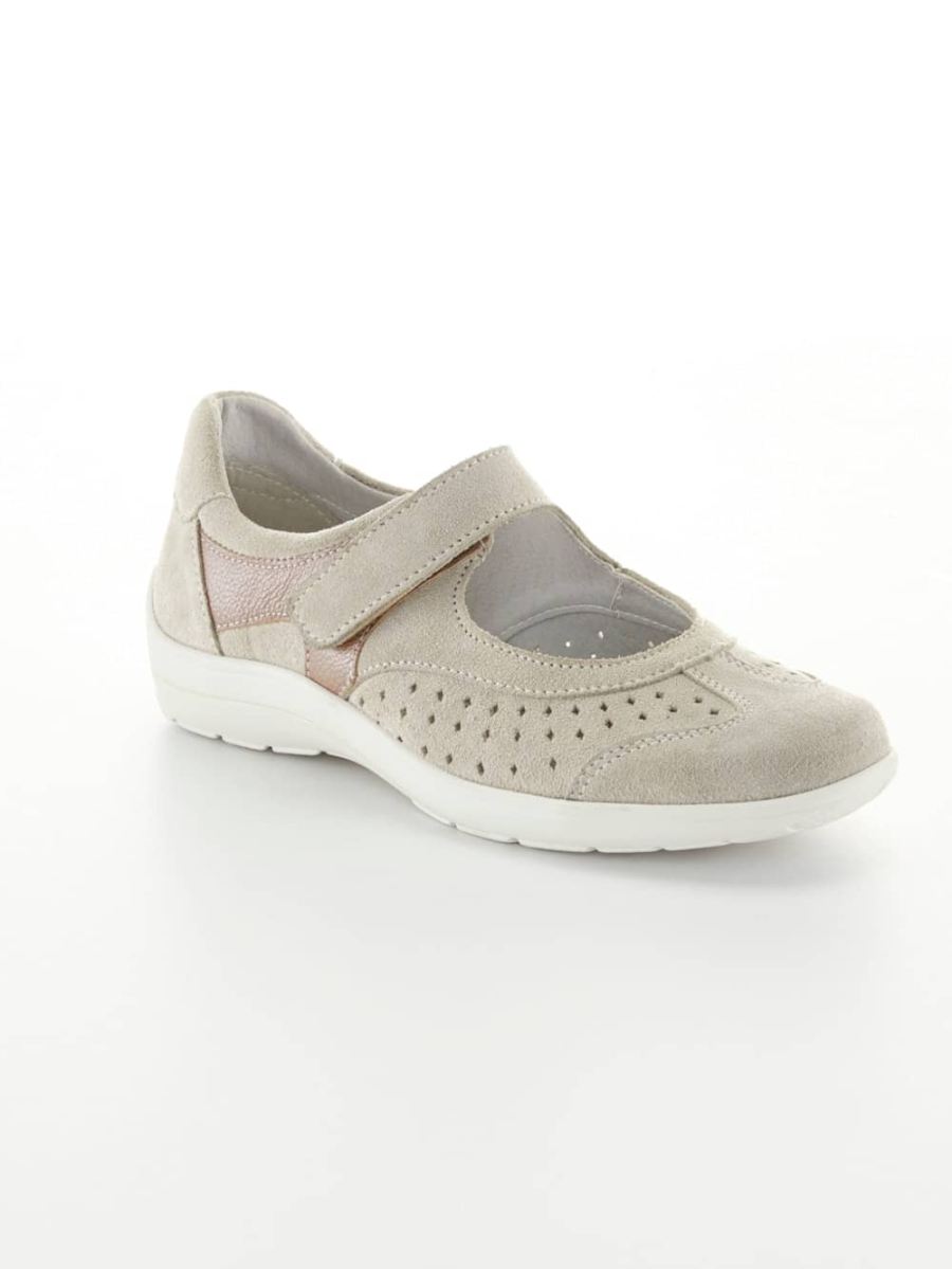 Vamos | Fur Damen Klettslipper - Beige