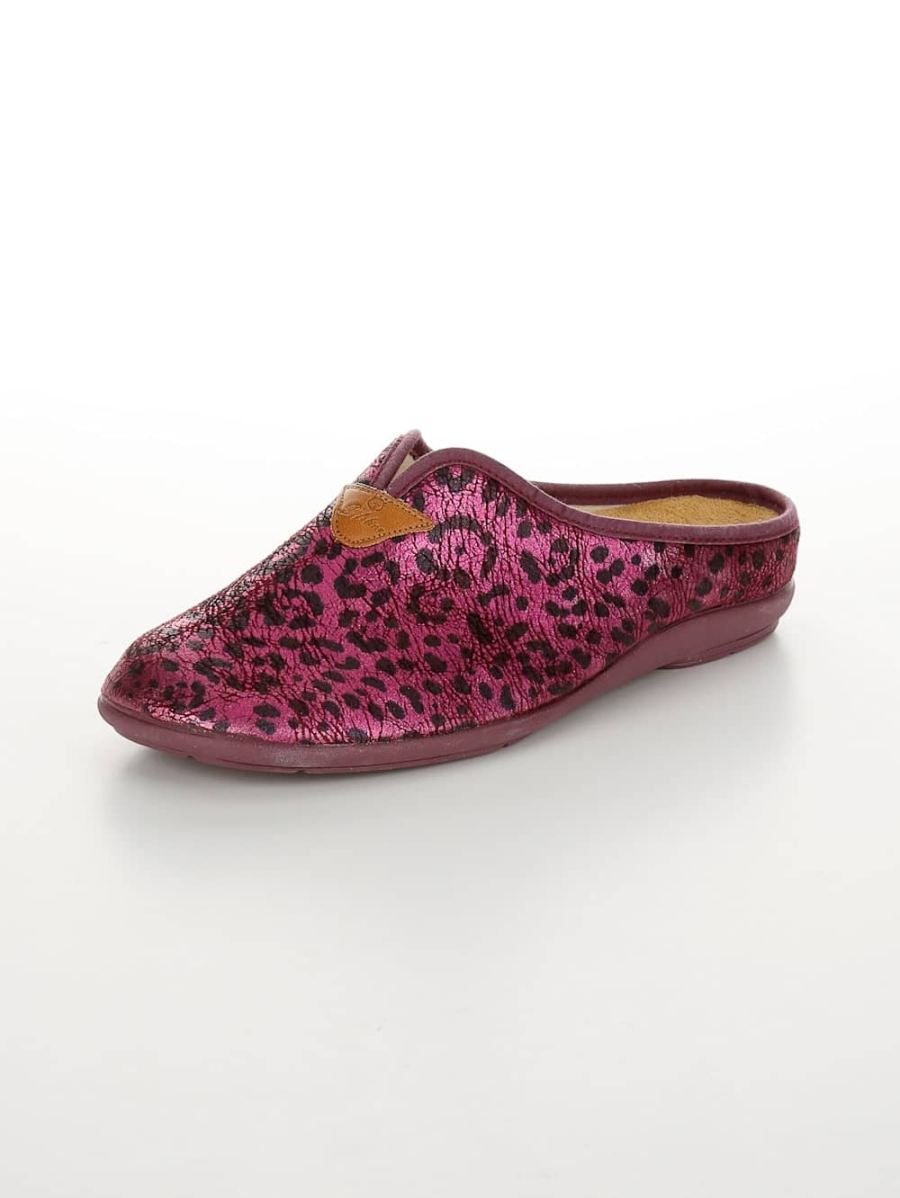 Vamos | Fur Damen Pantolette aus dehnbarem Textilmaterial - Fuchsia