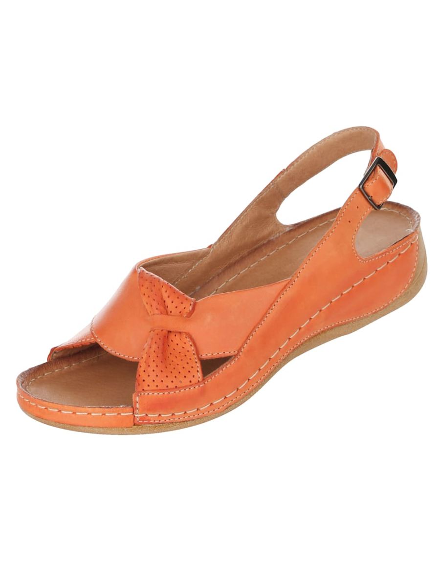 Vamos | Fur Damen Sandale mit raffinierter Schlaufe - Orange