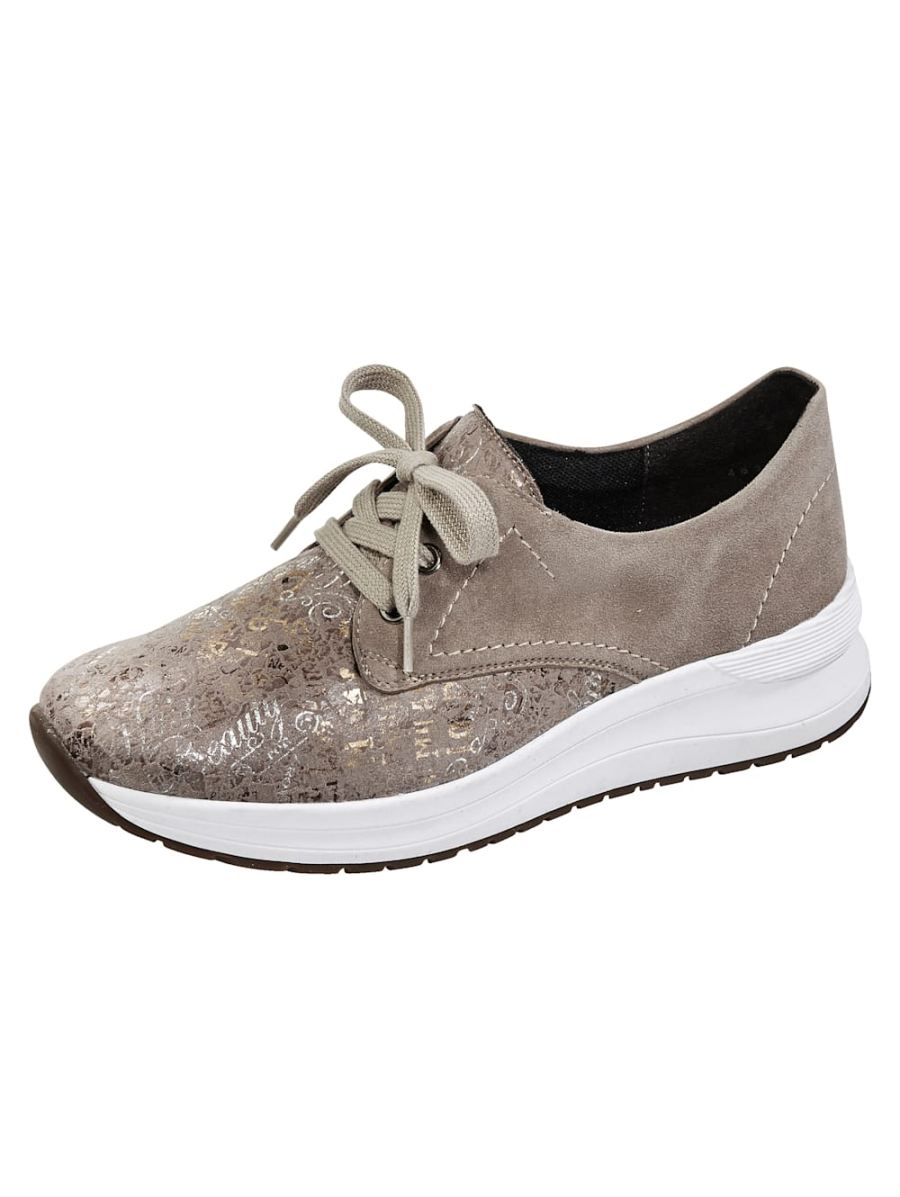 Vamos | Fur Damen Schnurschuh - Taupe