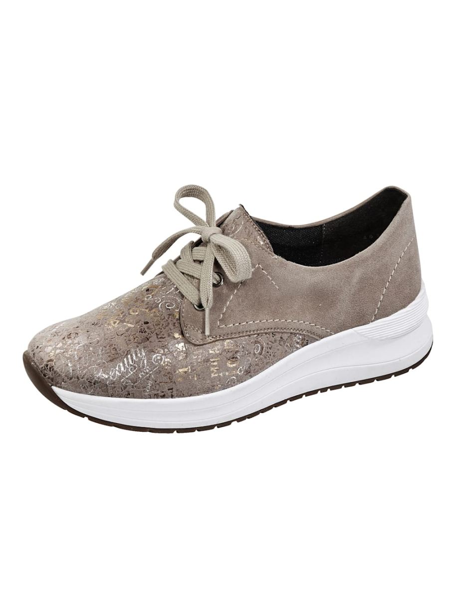 Vamos | Fur Damen Schnurschuh - Taupe