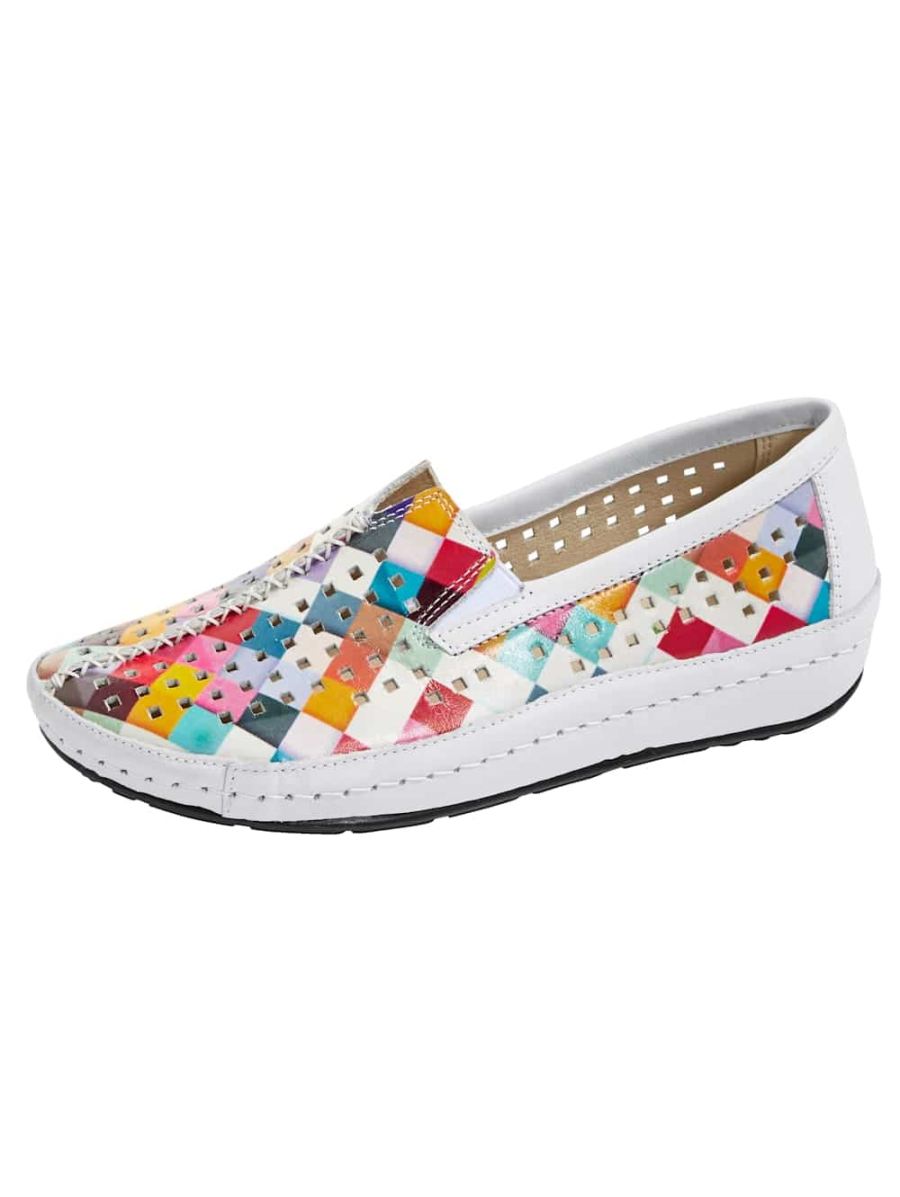 Vamos | Fur Damen Slipper mit sommerlicher Perforation - Multicolor