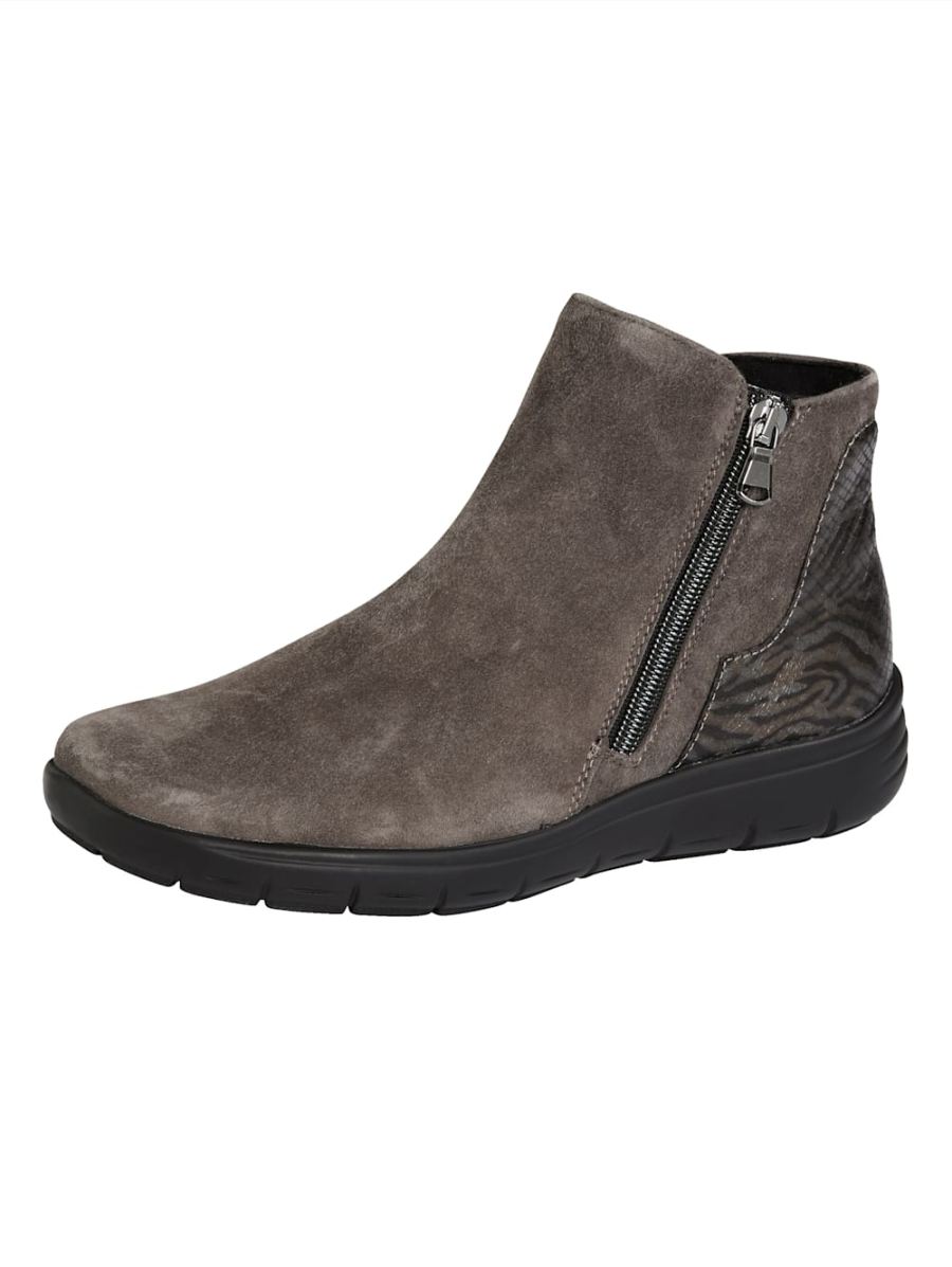 Vamos | Fur Damen Stiefelette mit Luftpolsterlaufsohle - Taupe