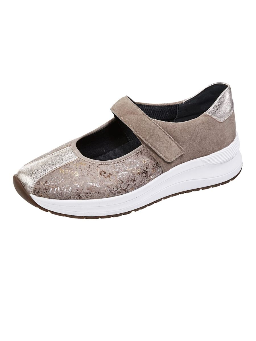 Vamos | Fur Damen Klettslipper mit Shock-Absorber - Taupe