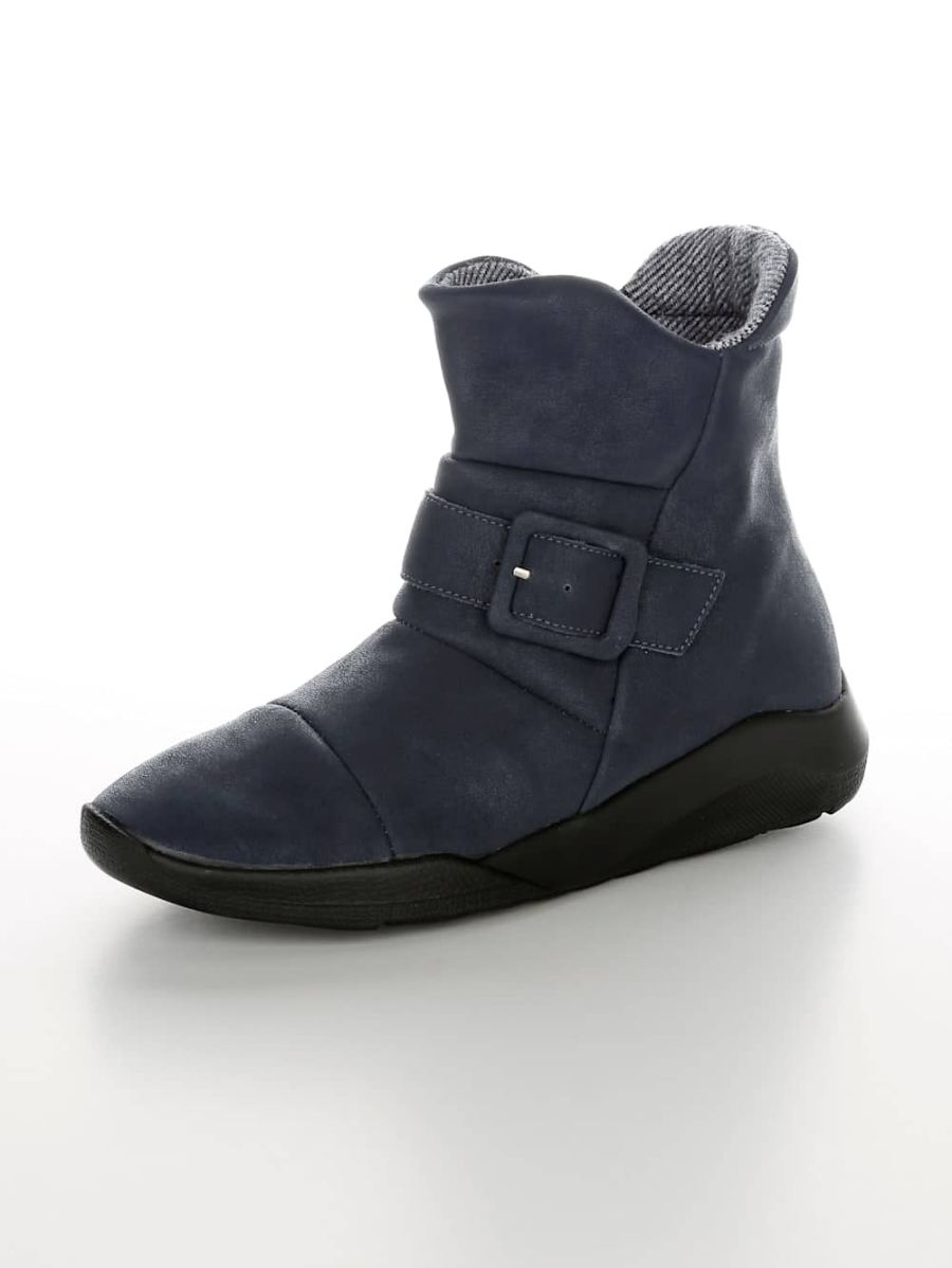 Vamos | Fur Damen Stiefelette mit auswechselbarer Textileinlage - Dunkelblau