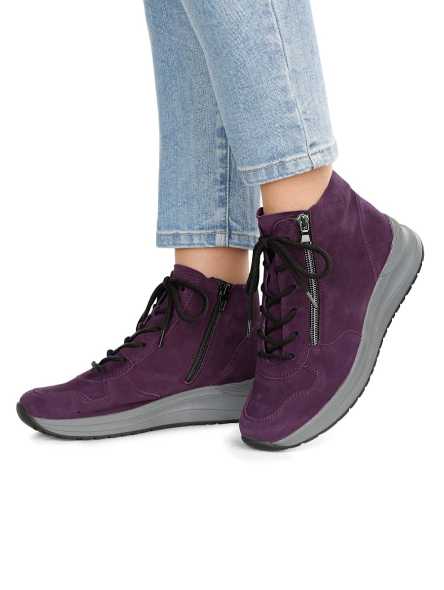 Vamos | Fur Damen Schnurstiefelette mit Shock-Absorber - Lila