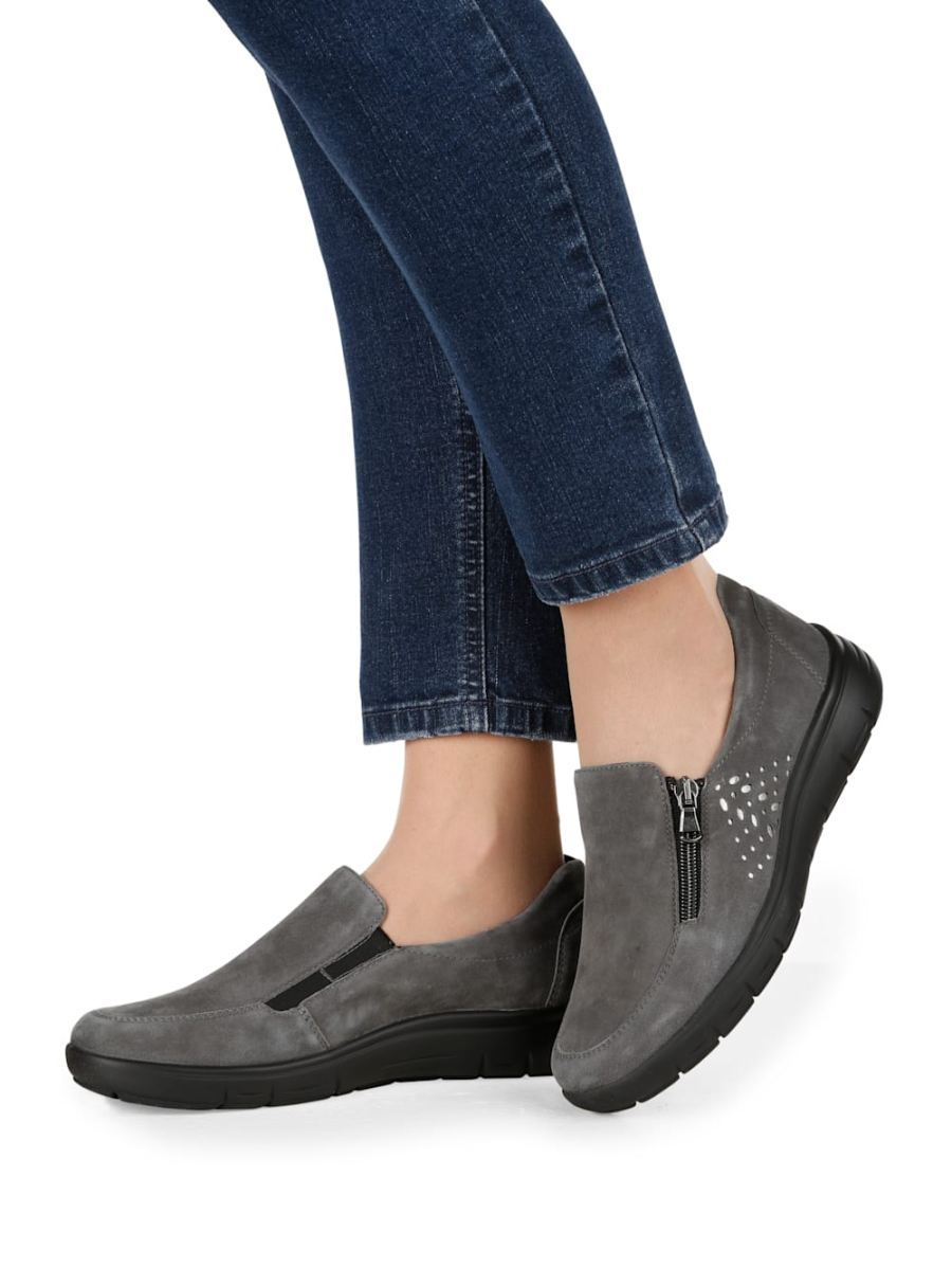 Vamos | Fur Damen Slipper mit Shock-Absorber - Grau