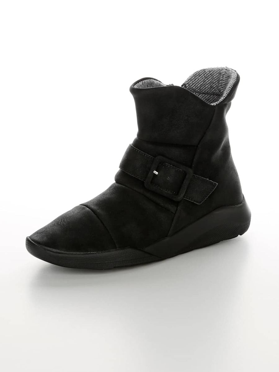 Vamos | Fur Damen Stiefelette mit auswechselbarer Textileinlage - Schwarz