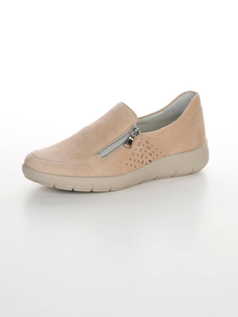 Vamos | Fur Damen Slipper mit Shock-Absorber - Beige