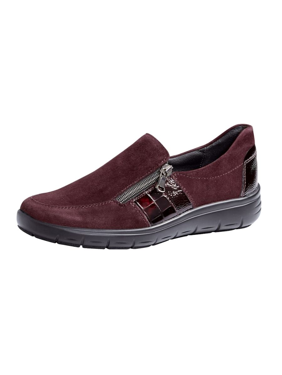 Vamos | Fur Damen Slipper mit Shock-Absorber - Bordeaux