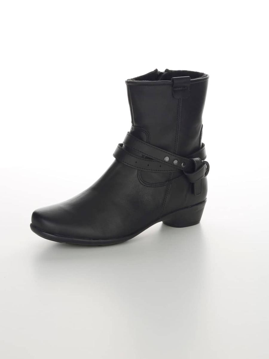 Vamos | Fur Damen Stiefelette mit seitlichem Reissverschluss - Schwarz