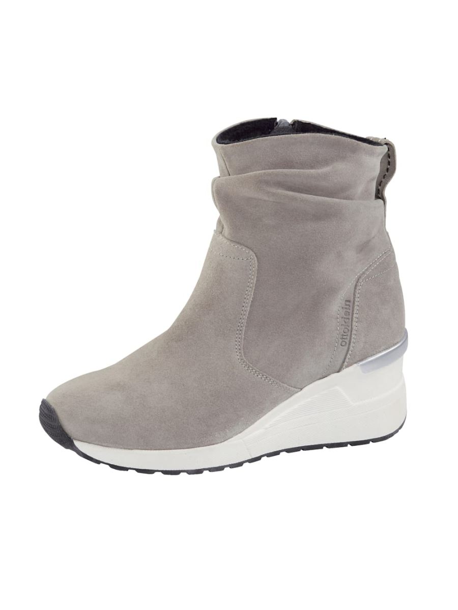 Vamos | Fur Damen Stiefelette mit bequemem Keilabsatz - Grau