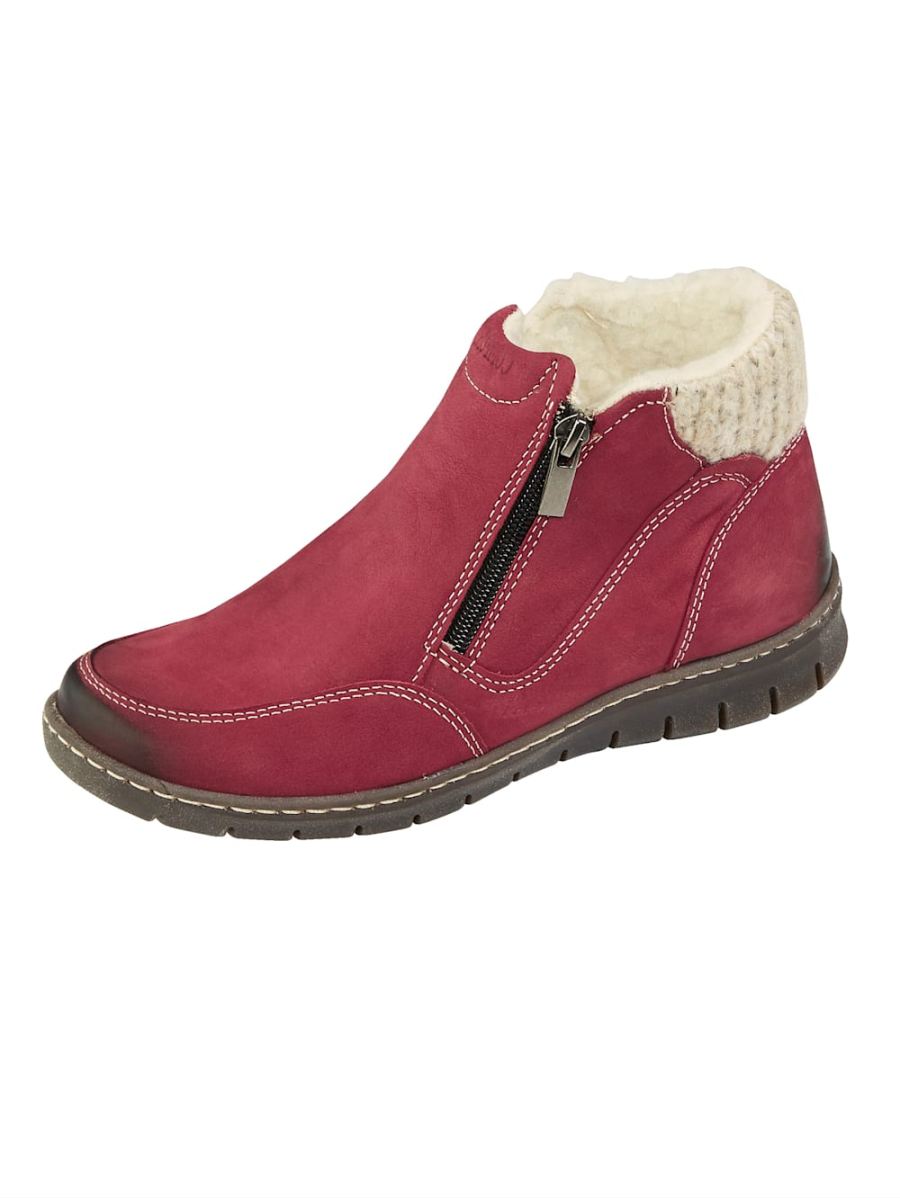 Vamos | Fur Damen Stiefelette - Rot