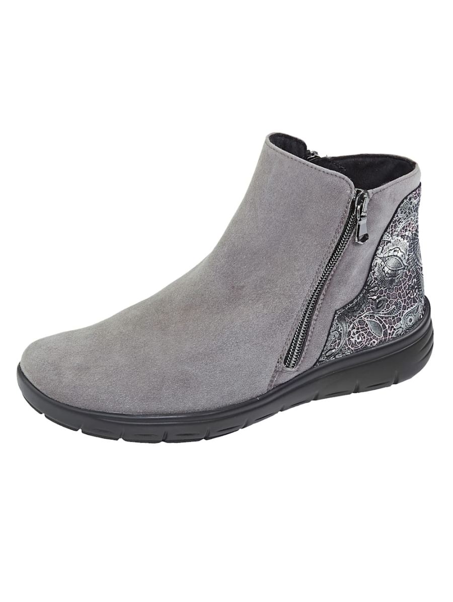 Vamos | Fur Damen Stiefelette mit Luftpolsterlaufsohle - Grau