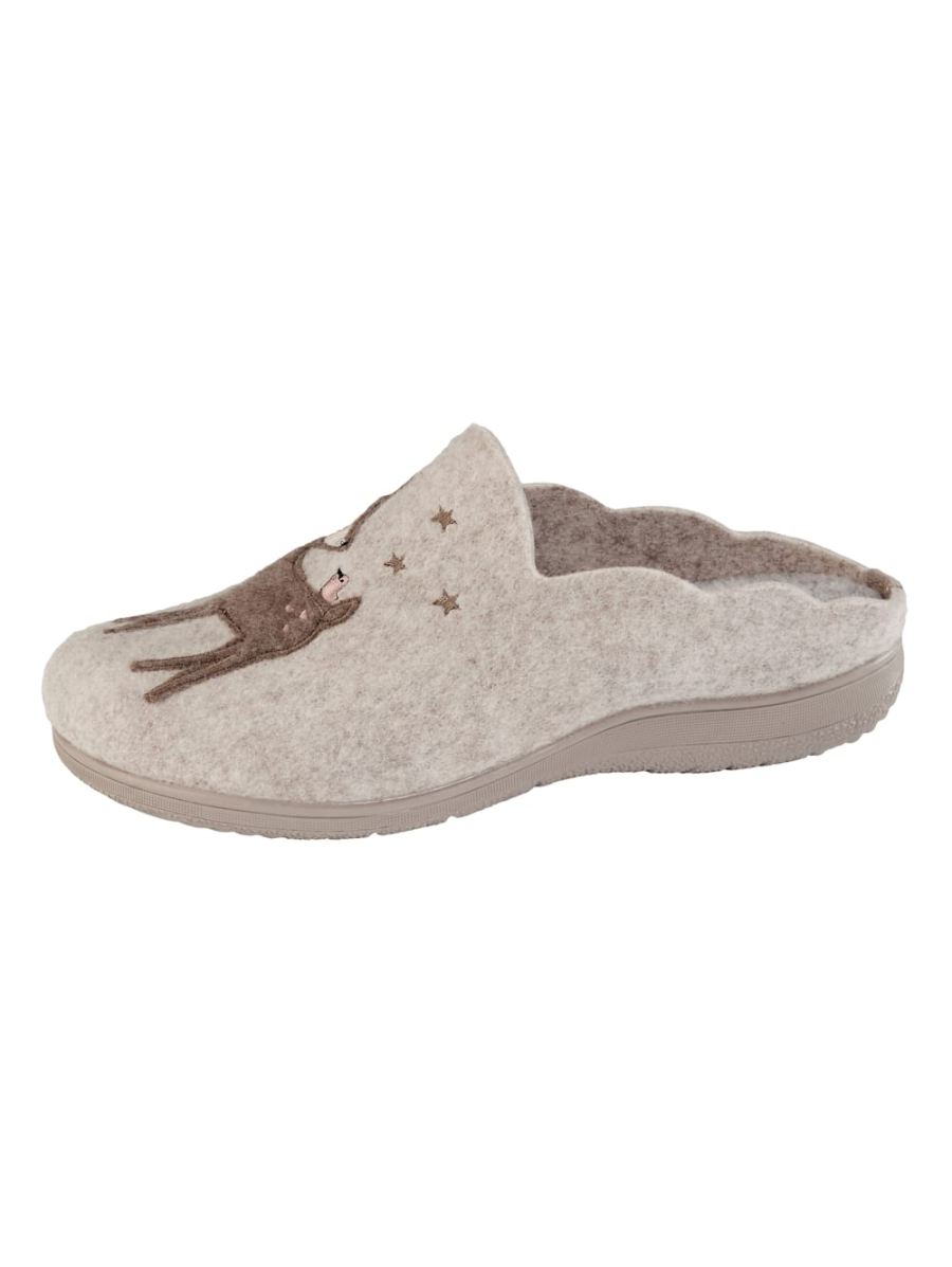 Vamos | Fur Damen Pantoffel - Beige