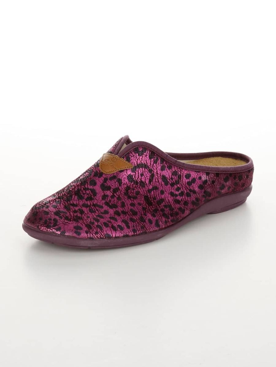 Vamos | Fur Damen Pantolette aus dehnbarem Textilmaterial - Fuchsia